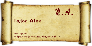 Major Alex névjegykártya
